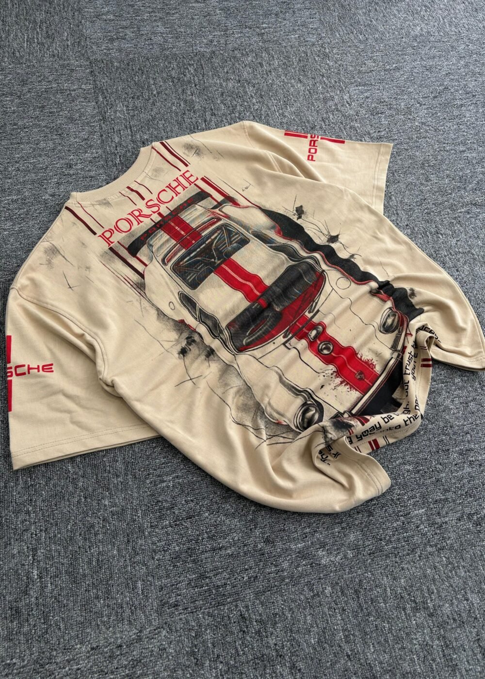 Vintage Porsche Racing Car Graphic Oversized T-Shirt