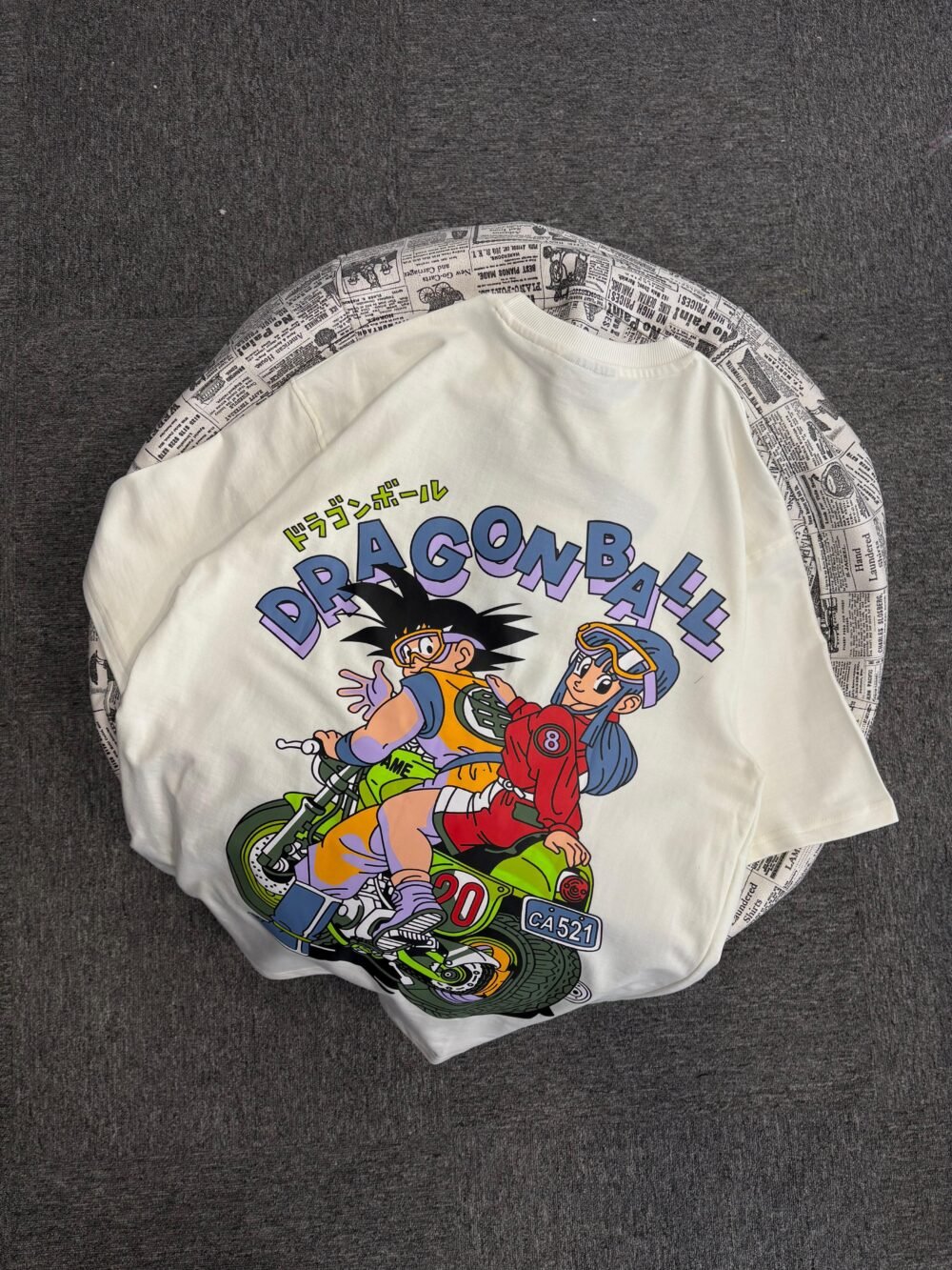 Dragon Ball Graphic Oversized T-Shirt with Goku and Bulma Design