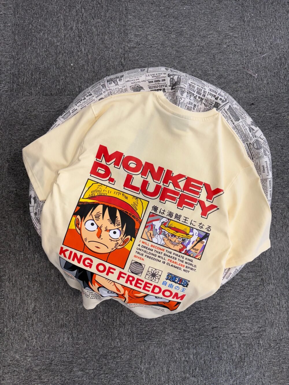 Monkey D. Luffy One Piece Graphic Oversized T-Shirt - King of Freedom