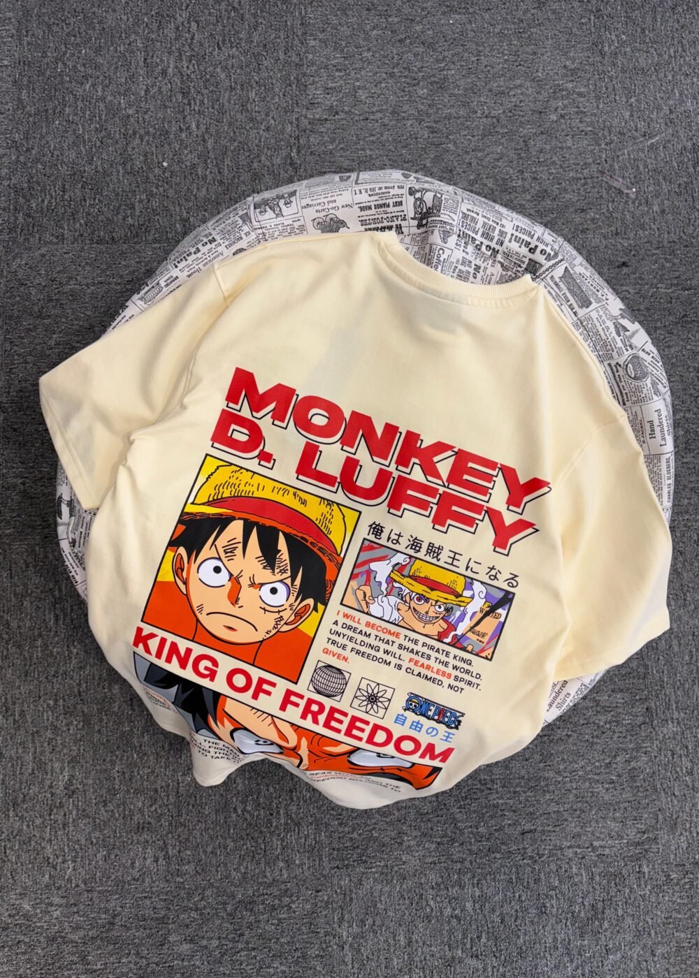 Monkey D. Luffy One Piece Graphic Oversized T-Shirt - King of Freedom