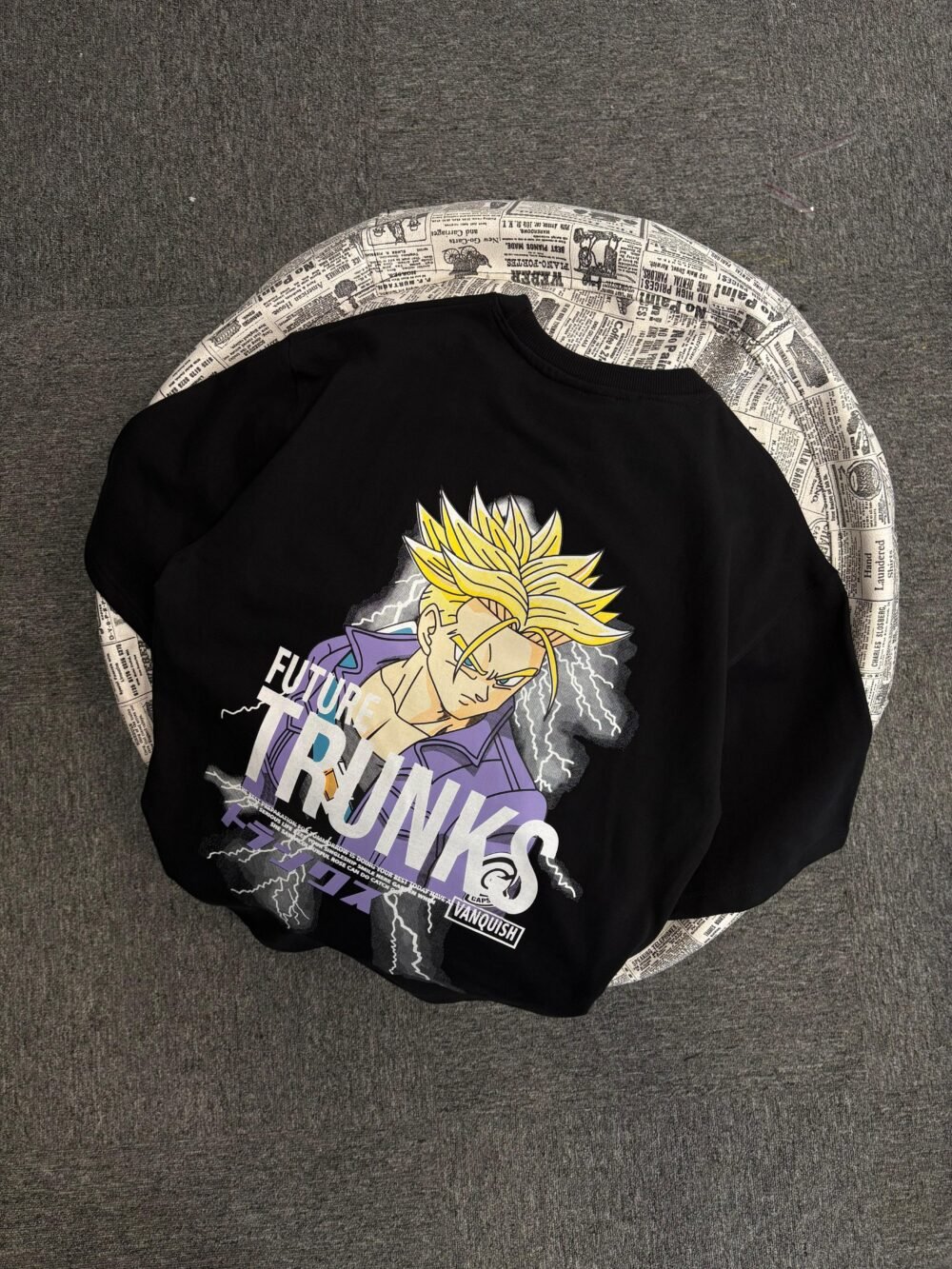 Futuristic Trunks Graphic Oversized T-Shirt with Lightning Design