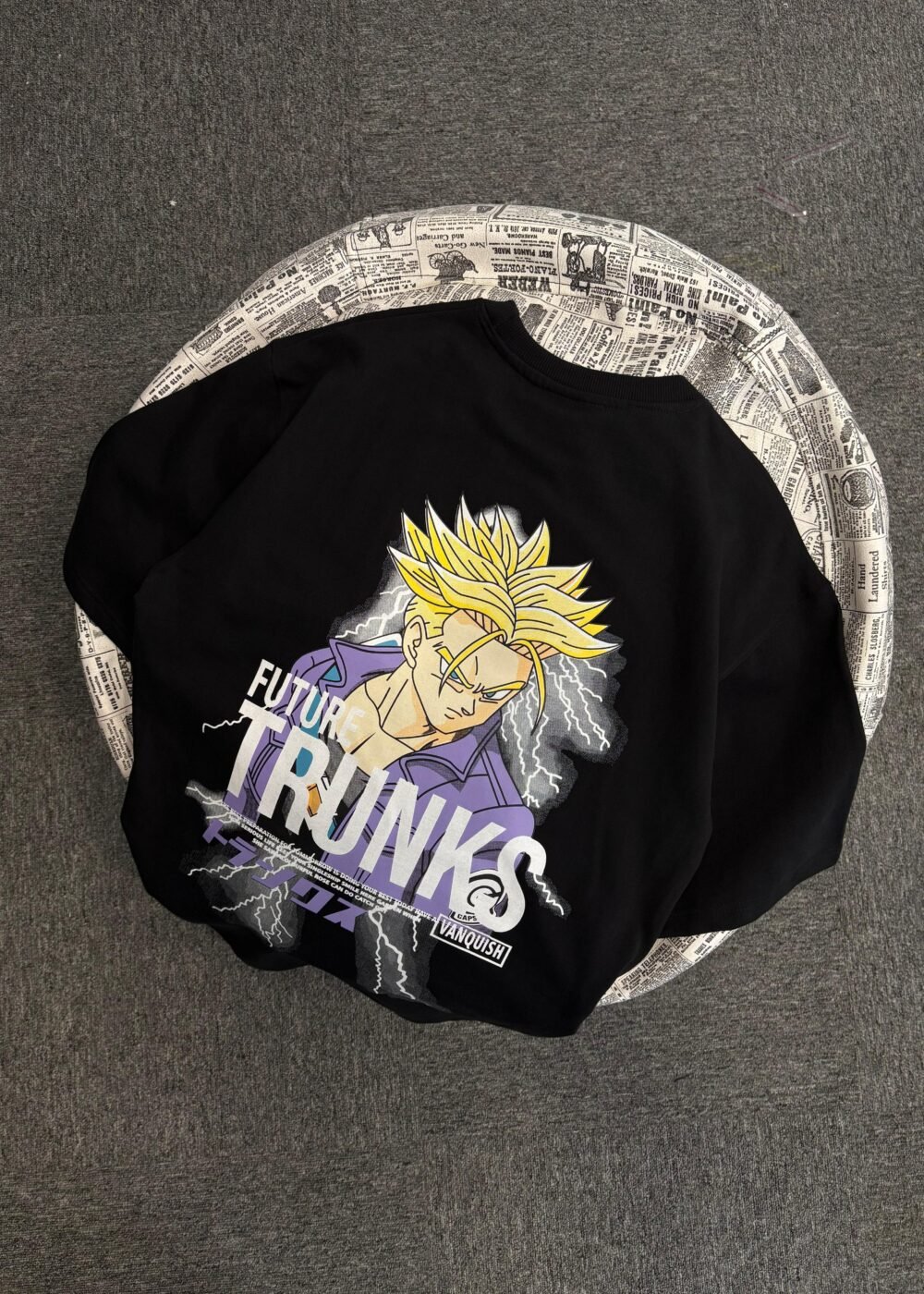 Futuristic Trunks Graphic Oversized T-Shirt with Lightning Design