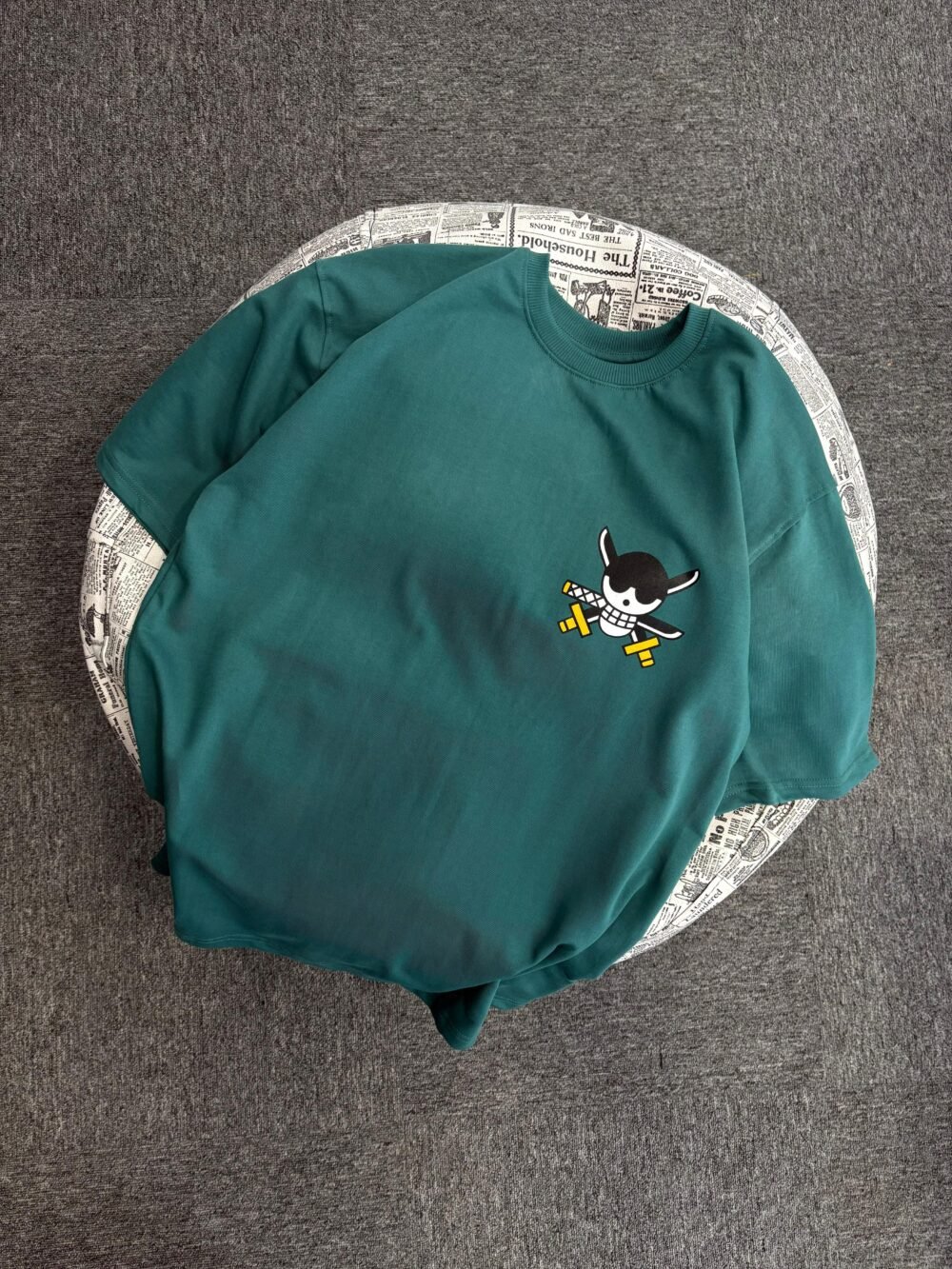Colorful Cartoon Bunny Graphic Oversized T-Shirt - Image 2