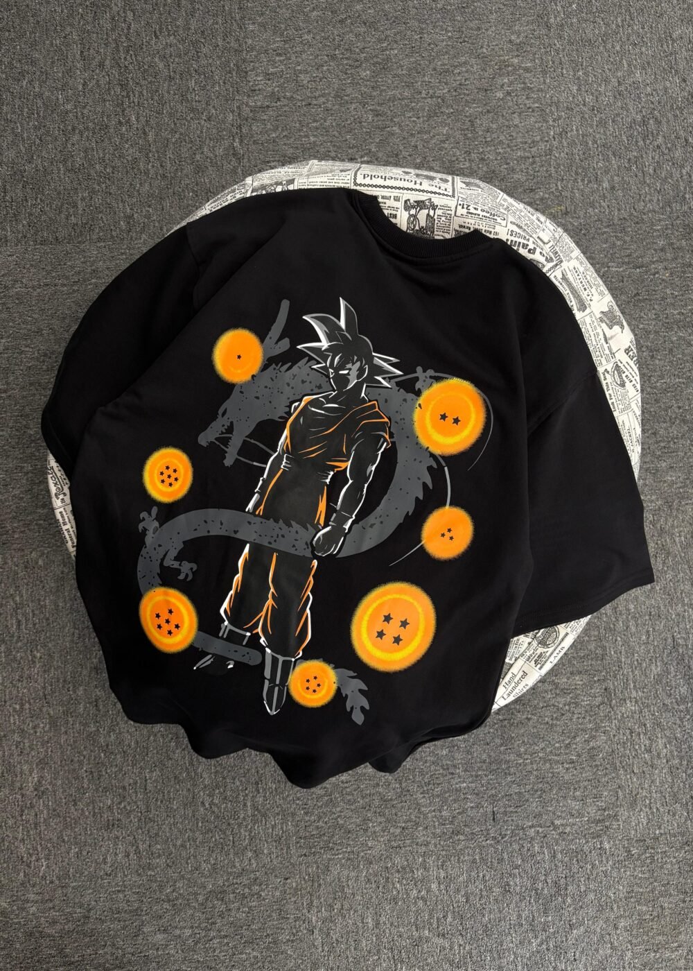 Dragon Ball Z Goku with Dragon Balls Psychedelic Graphic Oversized T-Shirt
