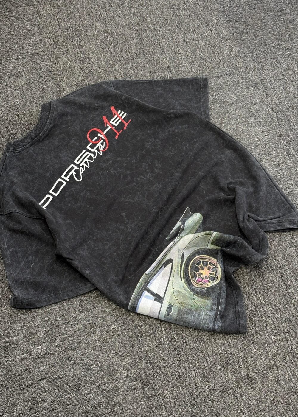 Vintage Porsche Car Graphic Oversized T-Shirt with Retro Design