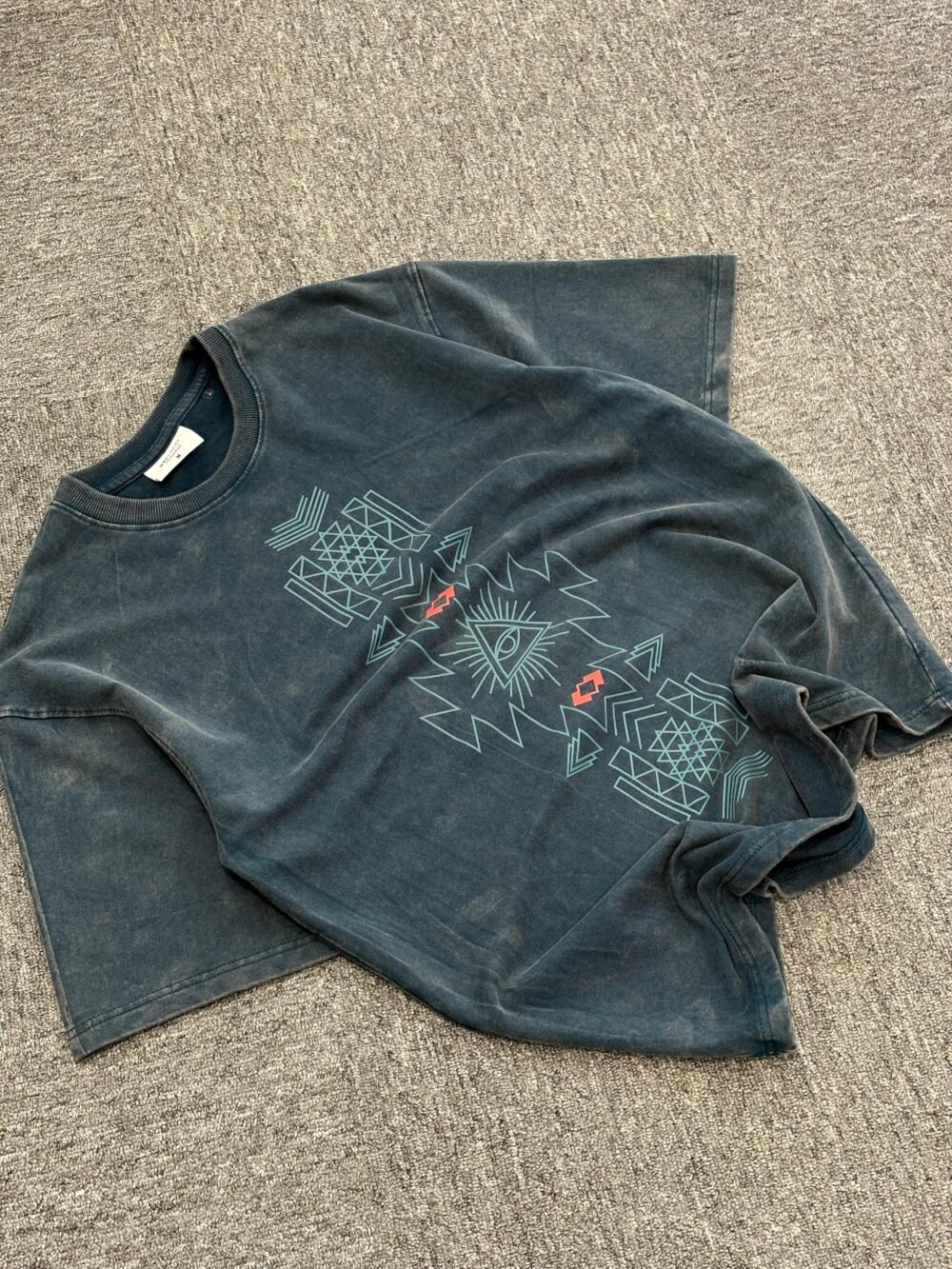 Vintage Geometric Graphic Oversized T-Shirt