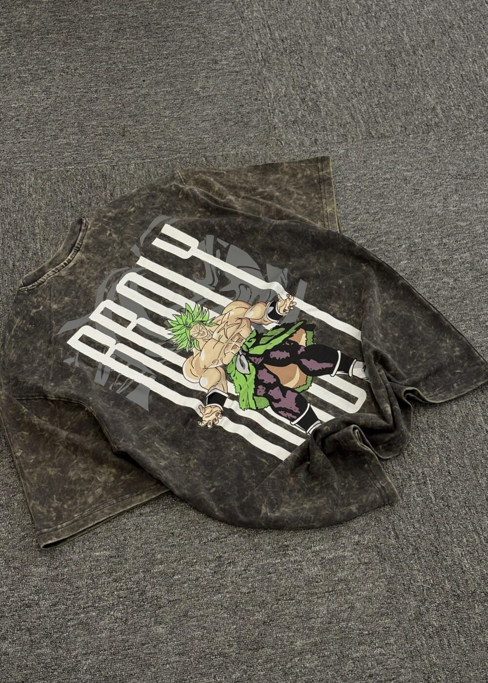 Vintage Black Dragon Ball Z Goku Graphic Oversized T-Shirt (Acid Washed)
