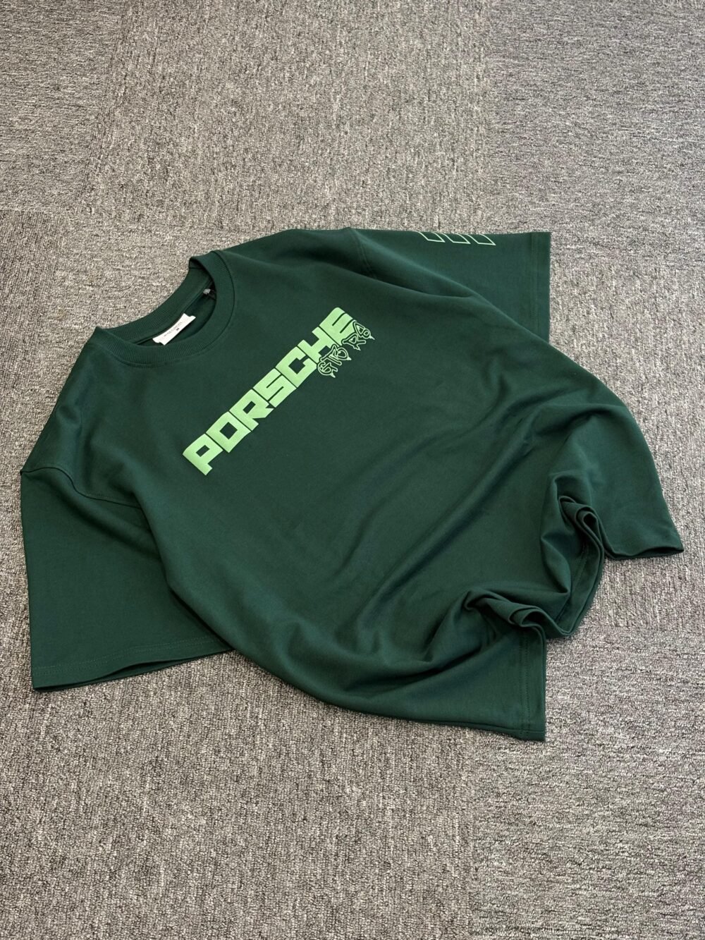 Porsche Hypercar Graphic Oversized Tee – Midnight Green Edition - Image 2