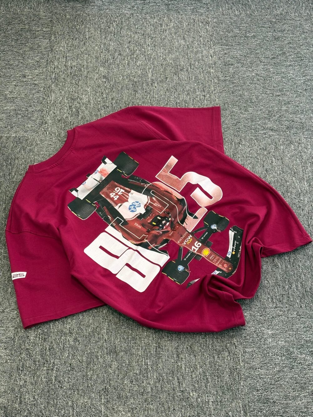 Red Racing Car Graphic Oversized T-Shirt with F1 Design – Perfect for Motorsport Fans