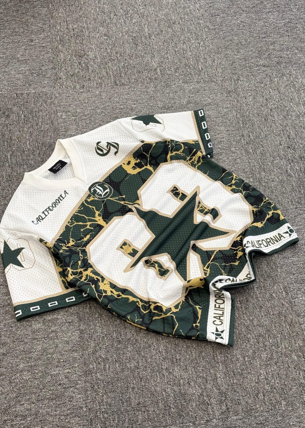 California Star Varsity Jersey – Marble Camo American Football Style