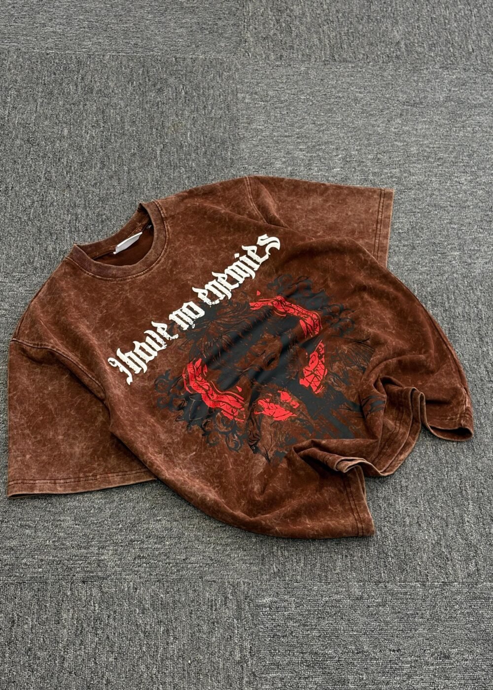 Shadow Vein - Deep Ash Acid Washed Oversized T-Shirt