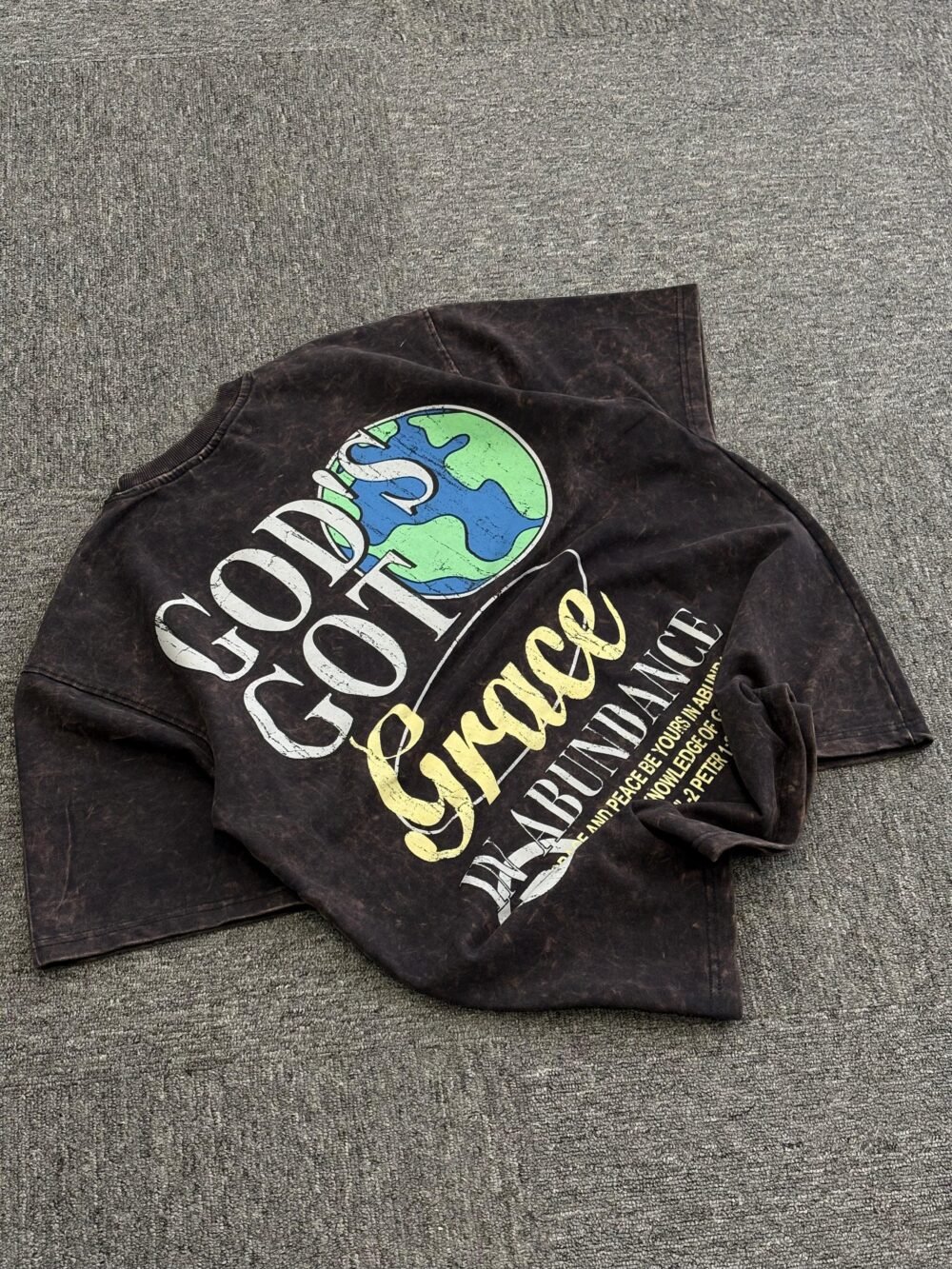 Stormborne - Cloudwashed Grey Acid Washed Oversized T-Shirt