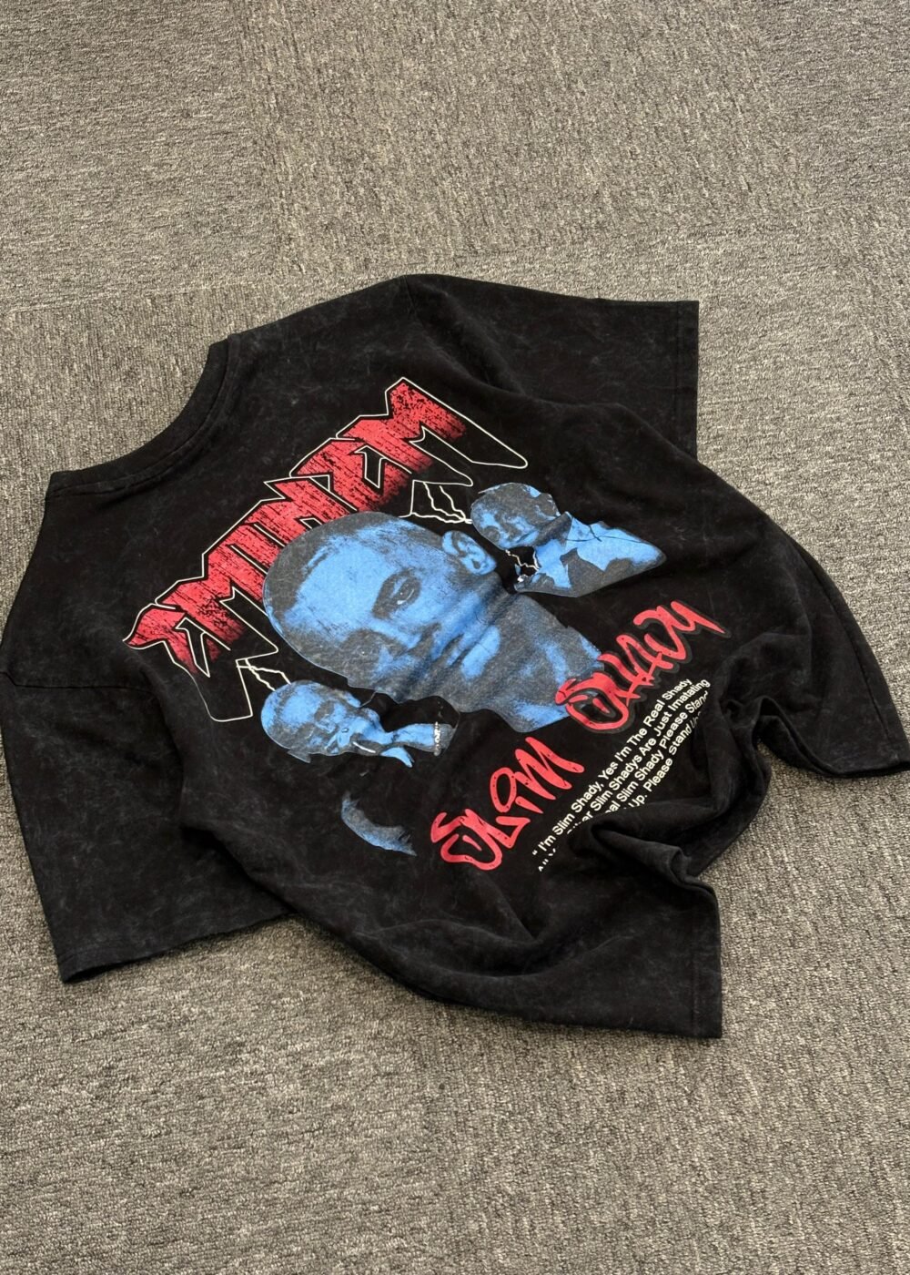 Acid Washed Oversized T-Shirt – Eminem Vintage Graphic Tee