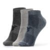 Premium Comfort Ankle Socks – Pack of 3 Pair (Grey, Charcoal, Blue) 3SET
