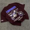 Maroon Yamaha YZ250 Oversized T-Shirt with Motocross Graphic and Bold Typography