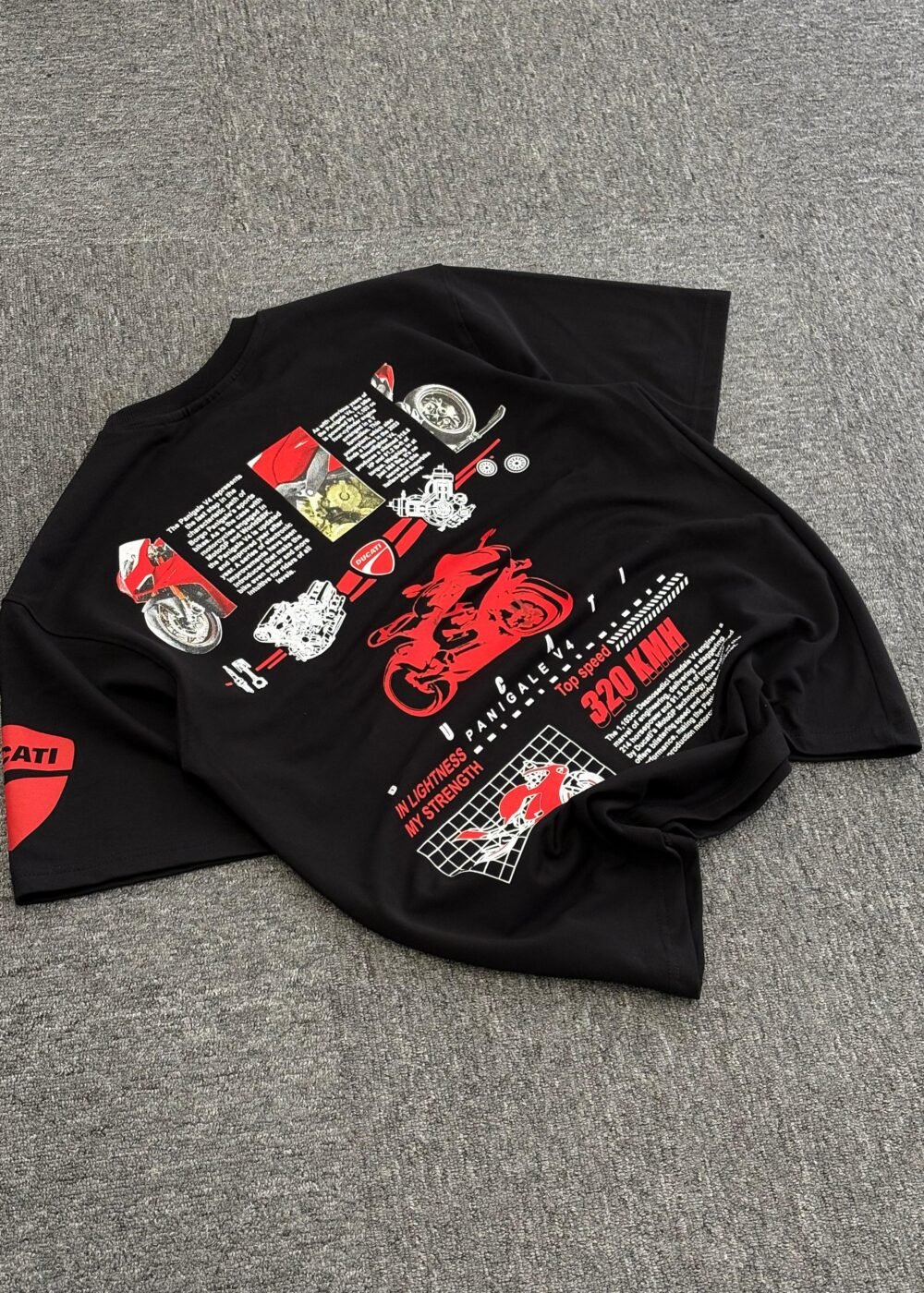 Ducati Panigale V4R Oversized T-Shirt with Technical Breakdown and Racing Stats