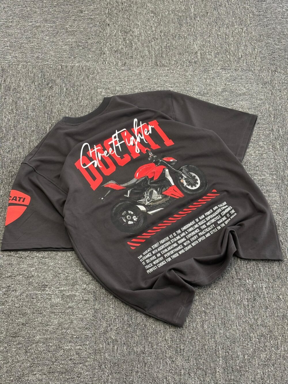 Black Ducati Streetfighter V2 Power Cruiser Graphic T-Shirt