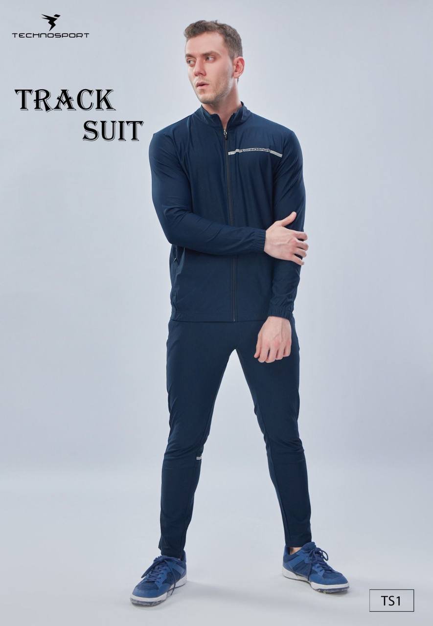 Technosport Men's Solid Navy Track Suit – Performance Fit (TS1)