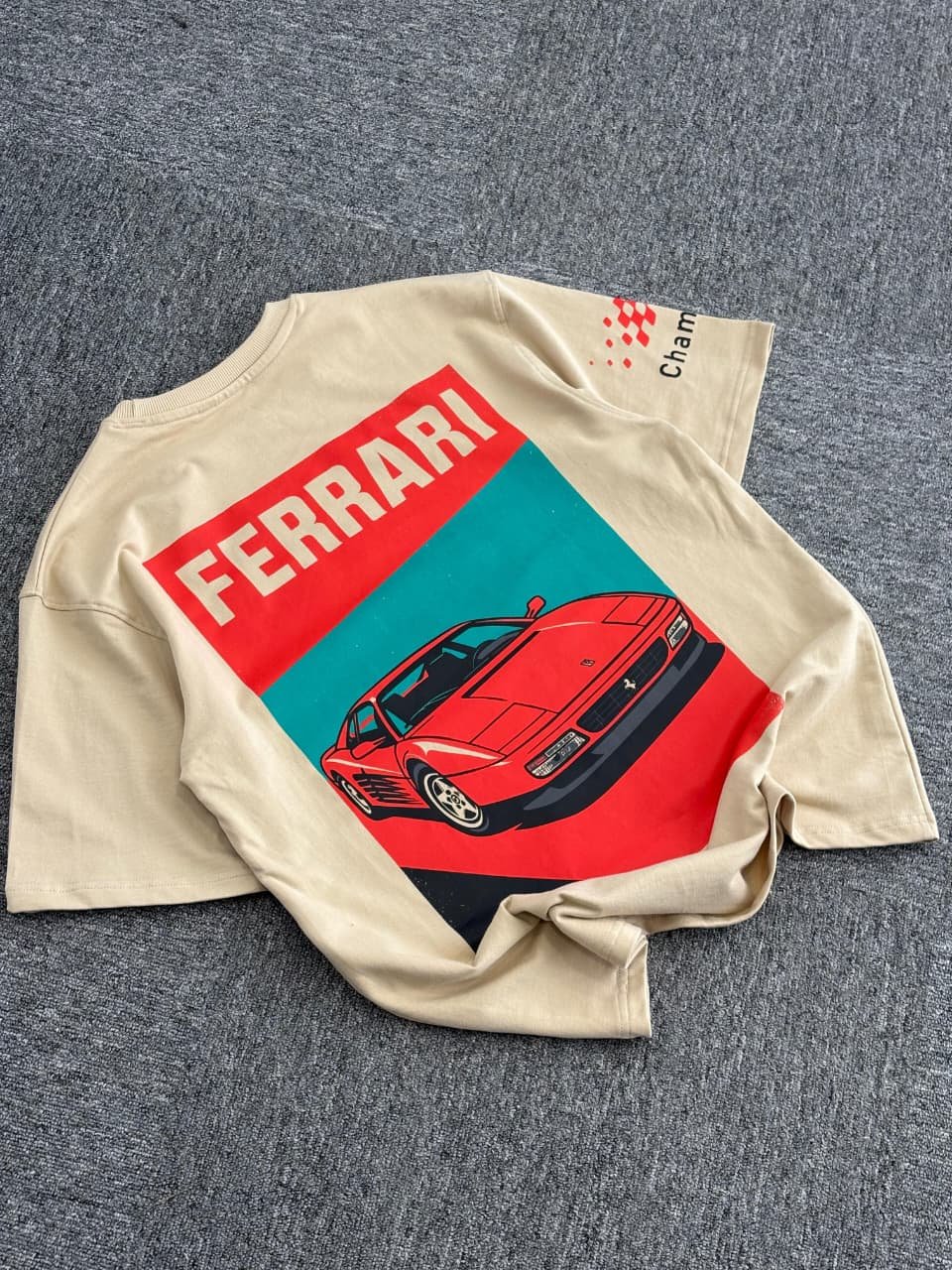 Ferrari Oversized Retro Sports Car T-Shirt