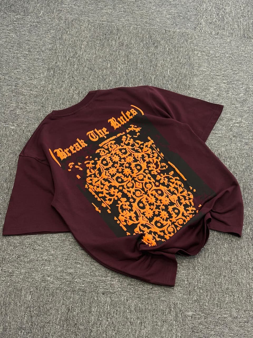 Break The Rules Oversized Streetwear T-Shirt (Maroon)